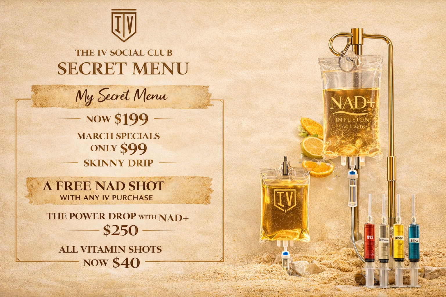 The IV Social Club — March Secret Menu Specials